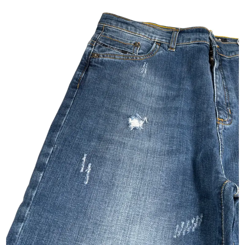 Bikkembergs Jeans tinta unita con Girovita Regolabile Azzurro per Bambino