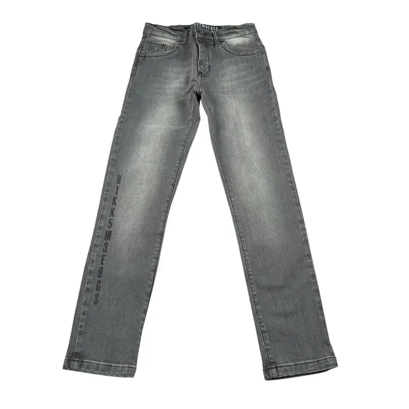 Bikkembergs Jeans tinta unita con Girovita Regolabile Grigio per Bambino