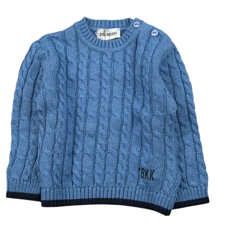 Bikkembergs Maglia tinta unita con Logo Azzurro per Neonato