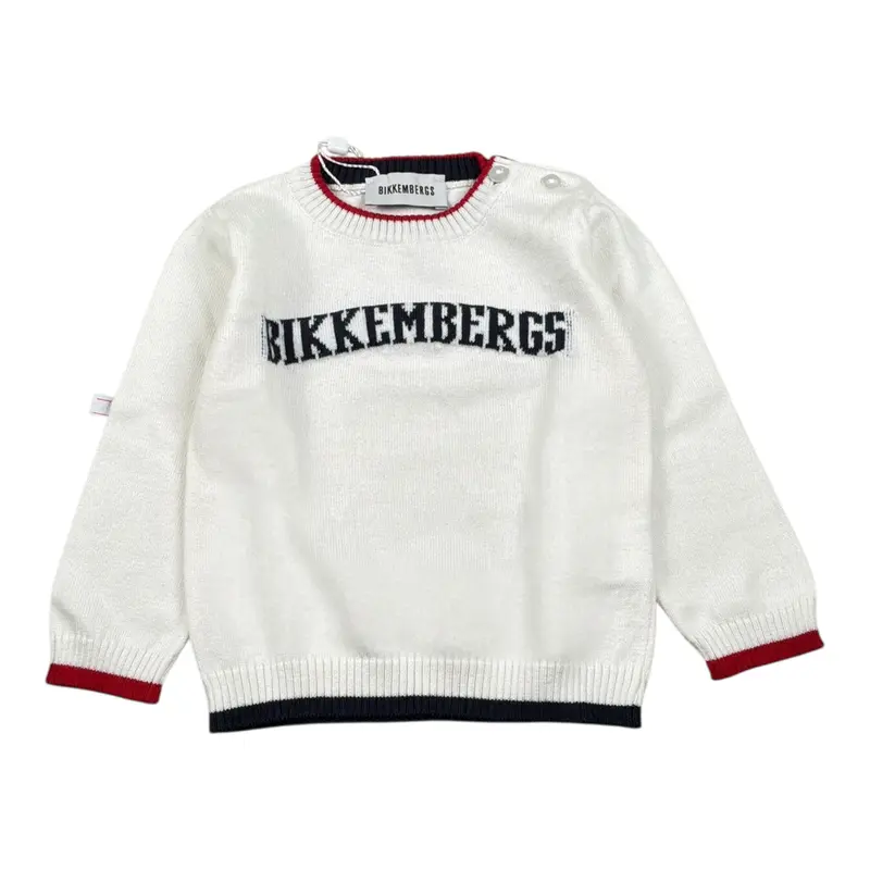 Bikkembergs Maglia tinta unita con Stampa Bianco per Neonato