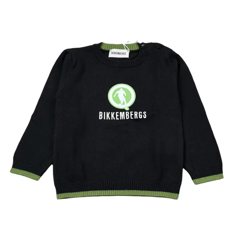 Bikkembergs Maglia tinta unita con Stampa Nero per Bambino