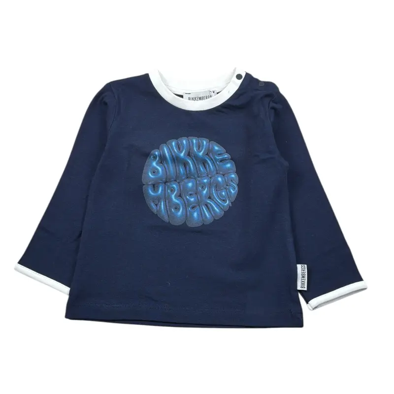 Bikkembergs Shirt tinta unita con Stampa Blu per Neonato