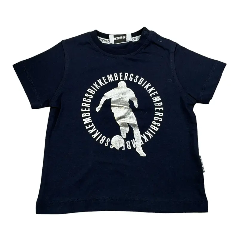 Bikkembergs T-Shirt tinta unita con Stampa Blu per Neonato