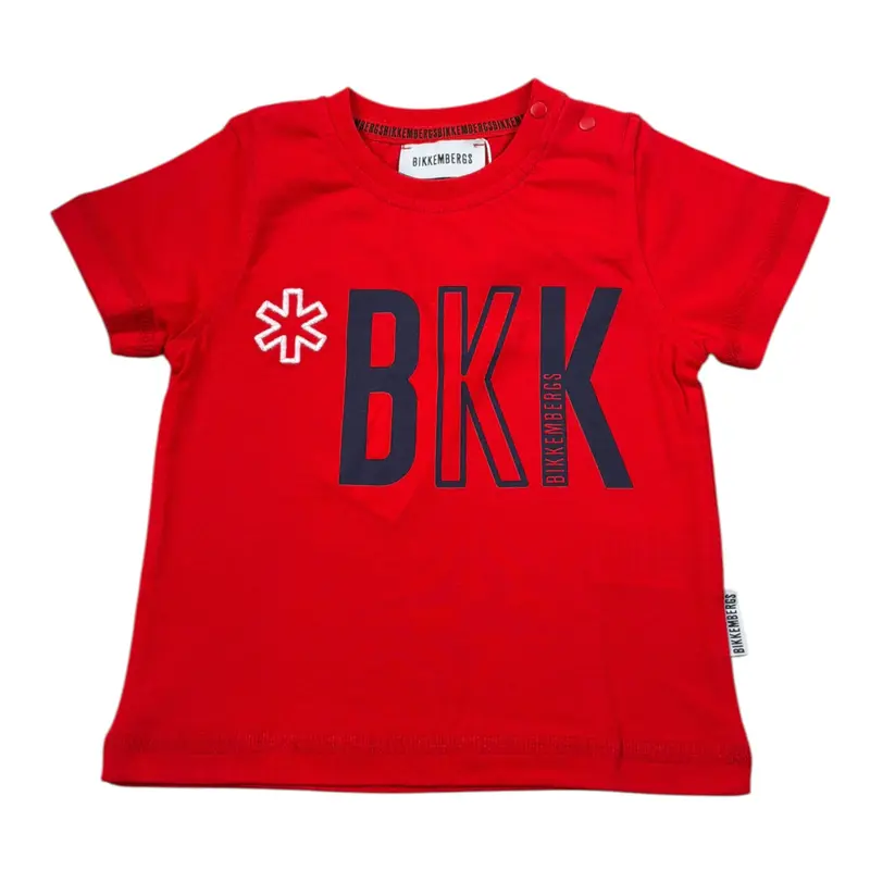 Bikkembergs T-Shirt tinta unita con Stampa Rosso per Neonato