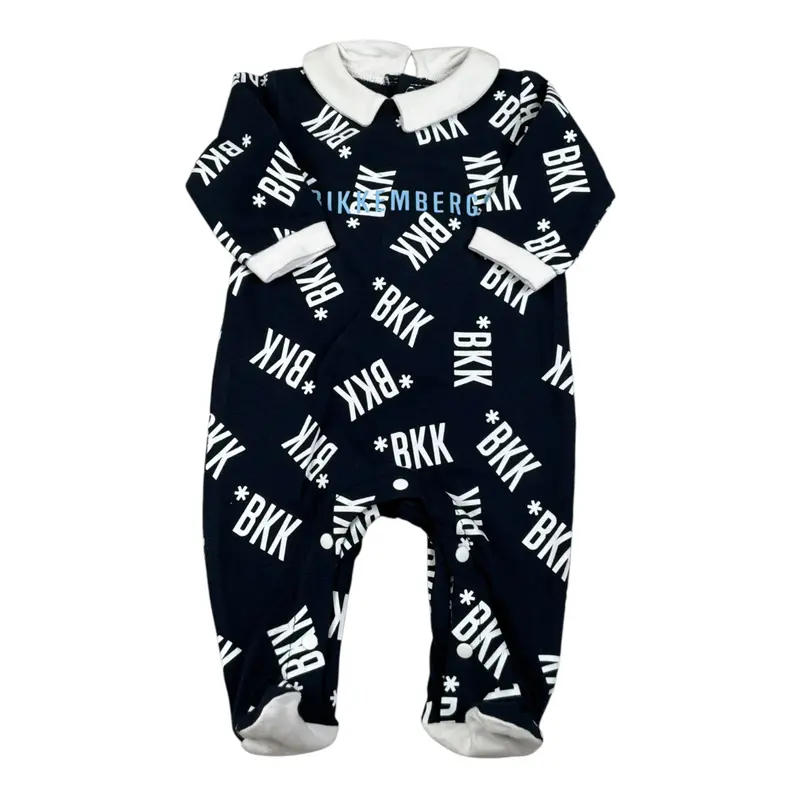 Bikkembergs Tutina tinta unita con Stampa Blu per Neonato