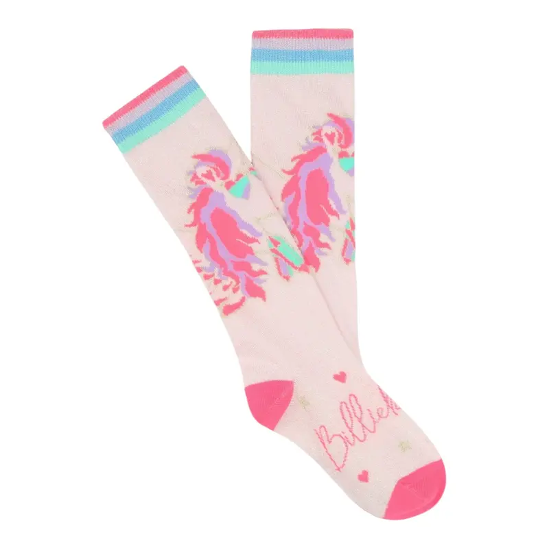 Billieblush Calzini tinta unita con Ricami Rosa per Bambina
