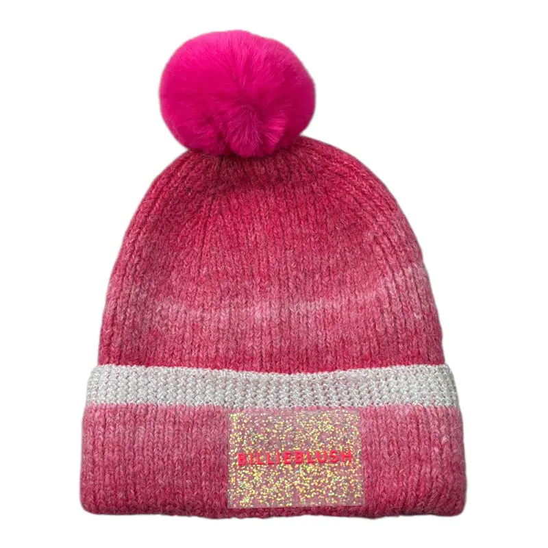 Billieblush Cappello tinta unita con Pon Pon Rosa per Bambina