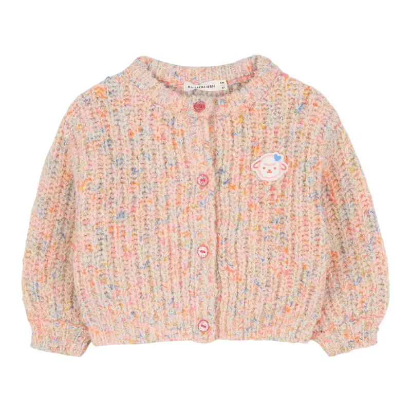 Billieblush Cardigan Multicolor con Applicazione Pesca per Neonata