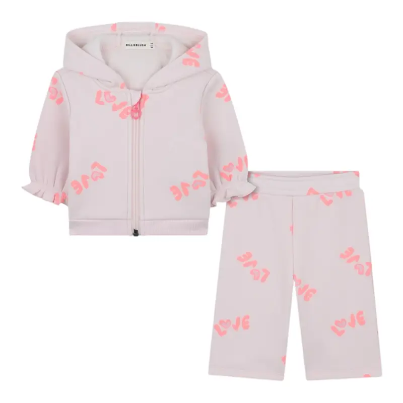 Billieblush Completo 2 Pezzi Felpa-Pantalone tinta unita Rosa per Neonata