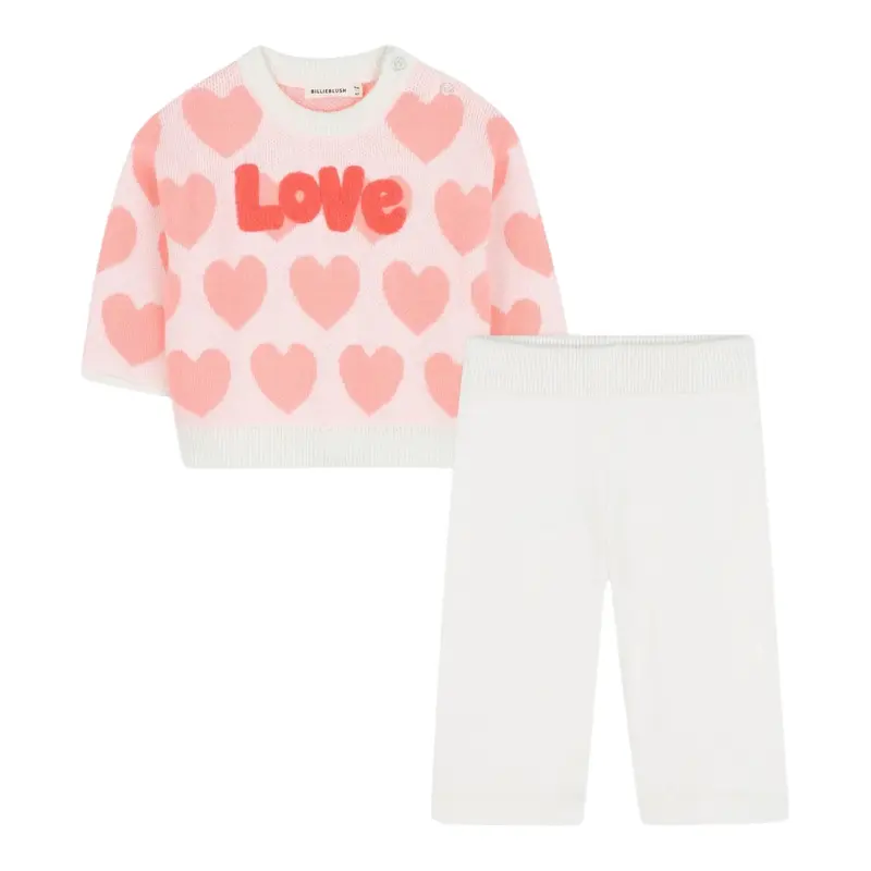 Billieblush Completo 2 Pezzi Maglia-Pantalone tinta unita Rosa per Neonata