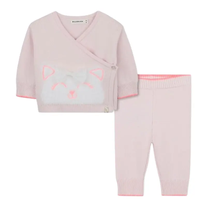 Billieblush Completo 2 Pezzi Maglia-Pantalone tinta unita Rosa per Neonata