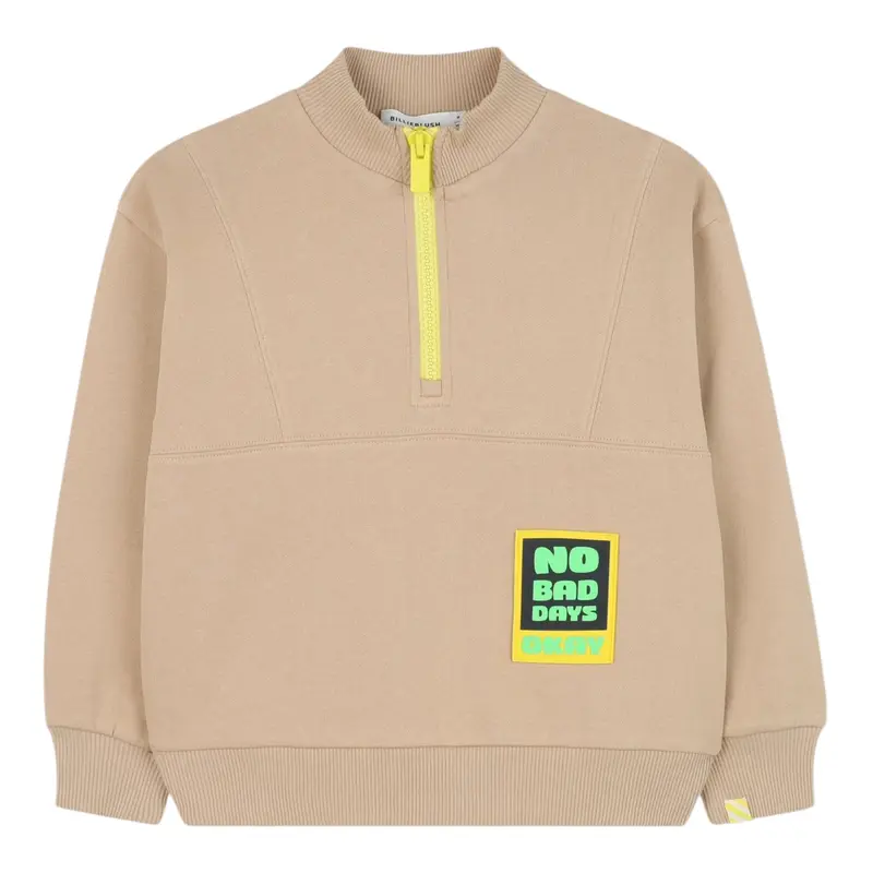Billieblush Felpa con Mezza Zip tinta unita Beige per Bambino
