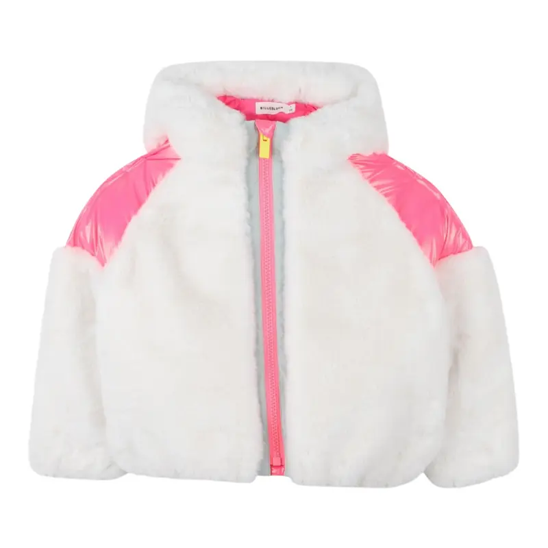 Billieblush Giubbino tinta unita con Cappuccio Panna per Neonata