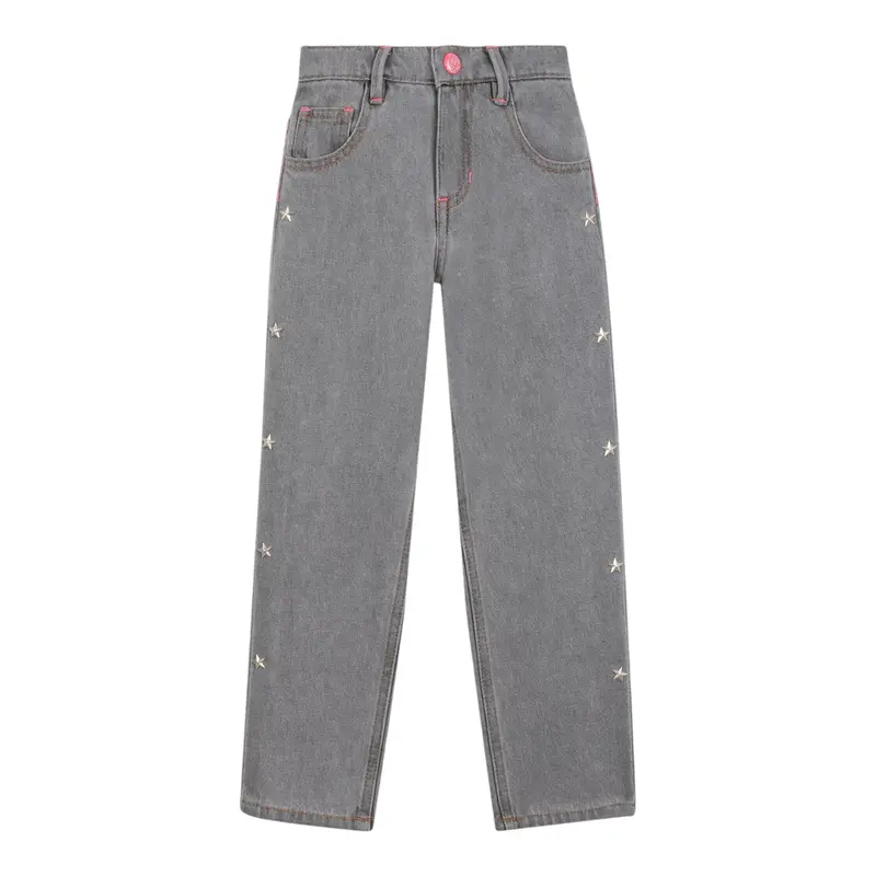 Billieblush Jeans tinta unita con Girovita Regolabile Grigio per Bambina