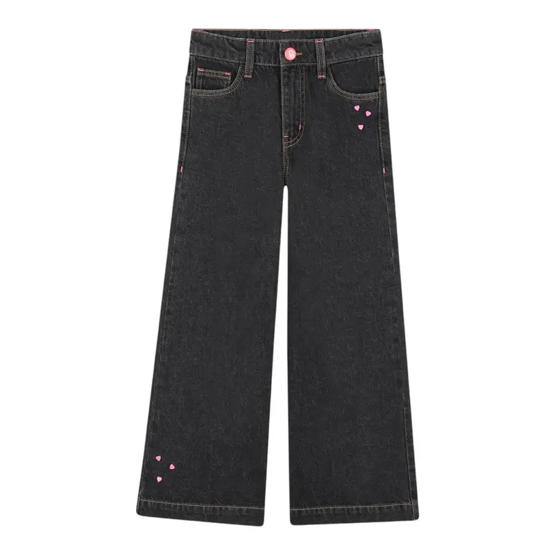 Billieblush Jeans tinta unita con Girovita Regolabile Nero per Bambina