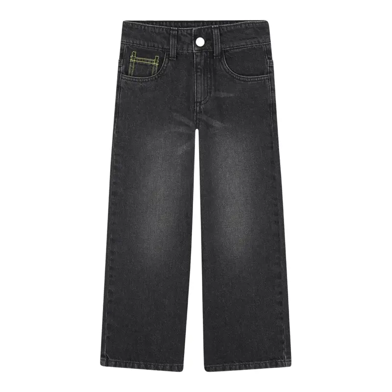 Billieblush Jeans tinta unita con Girovita Regolabile Nero per Bambino