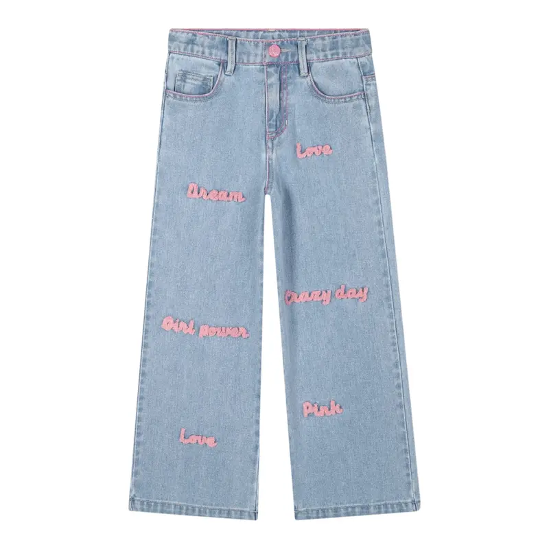 Billieblush Jeans tinta unita con Ricami Azzurro per Bambina