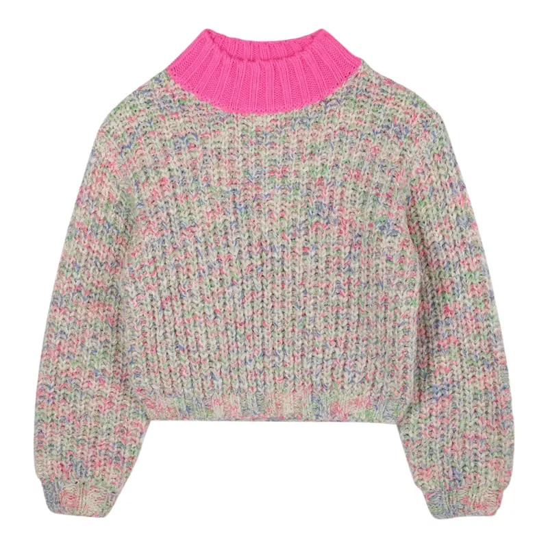 Billieblush Maglia Girocollo In Contrasto Multicolor per Neonata
