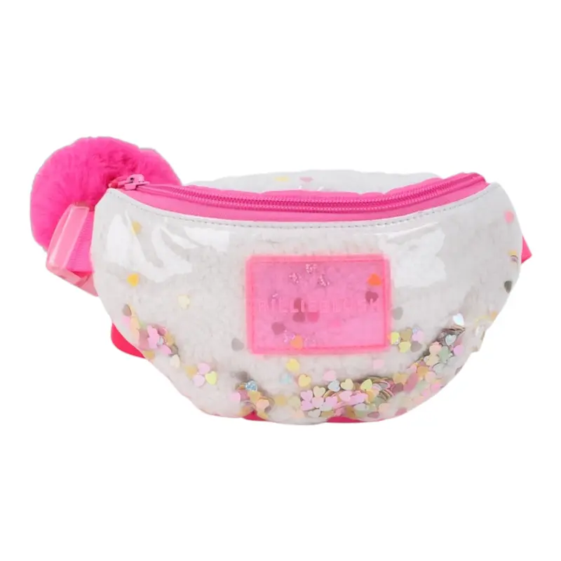 Billieblush Marsupio tinta unita con Pon Pon Fuxia per Bambina