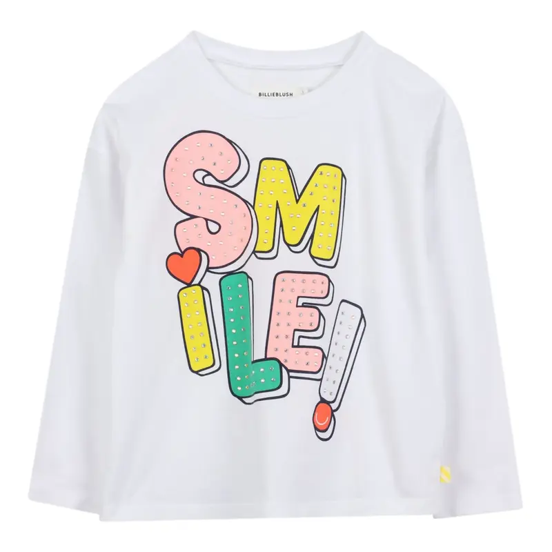 Billieblush Shirt Girocollo tinta unita con Stampa Bianco per Bambina