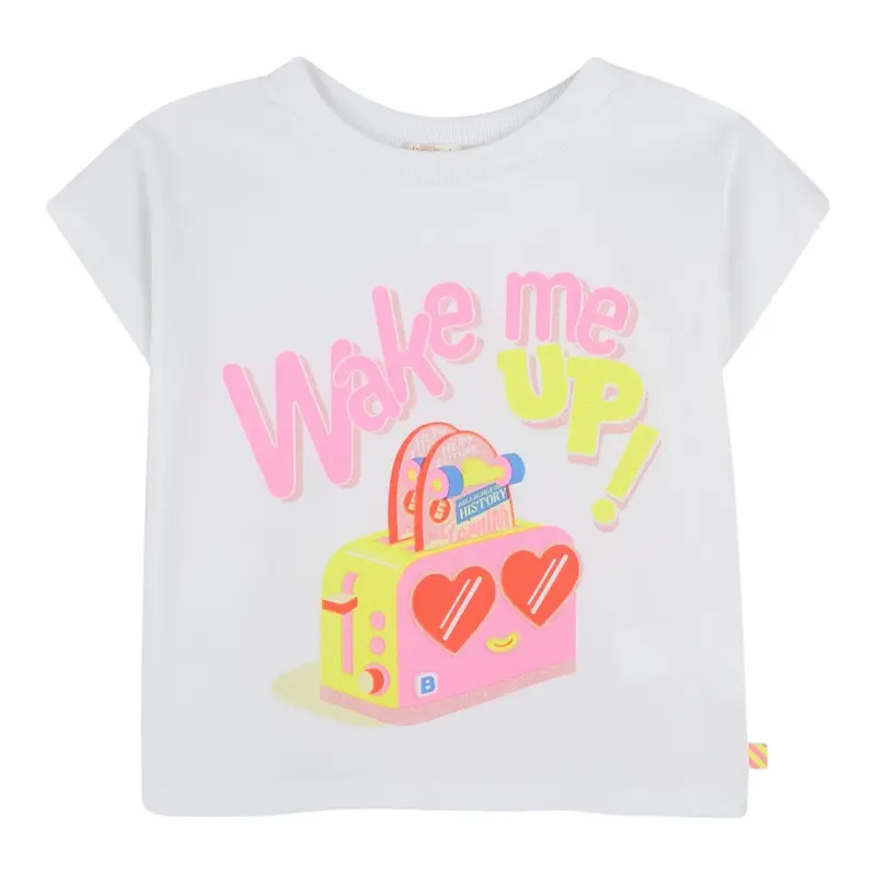 Billieblush T-Shirt Girocollo tinta unita con Stampa Bianco per Neonata