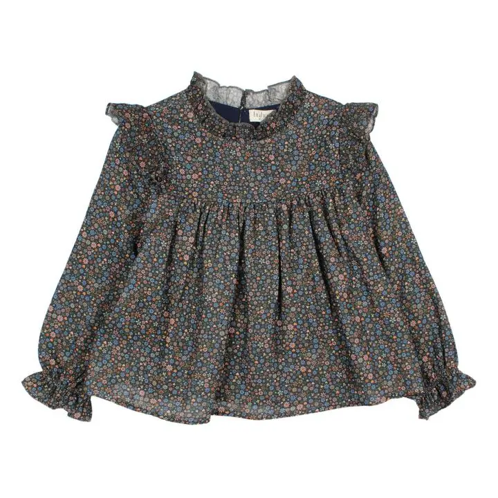 Blouse Gaze de Coton Fleurie Bloom | Grigio antracite
