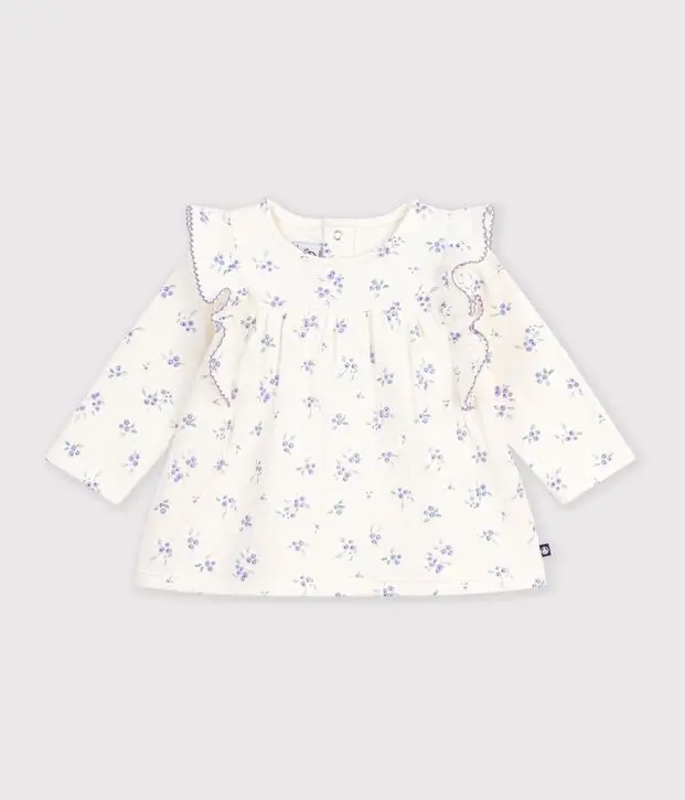 Blusa a maniche lunghe in cotone con stampa a fiori Petit Bateau
