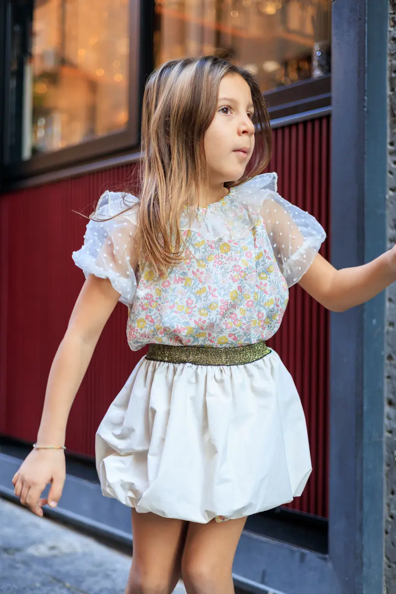 Blusa liberty e organza