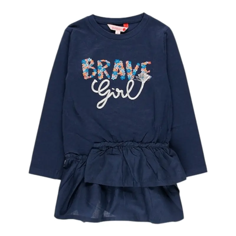 Boboli Abito Felpa con Cappuccio tinta unita Blu per Bambina