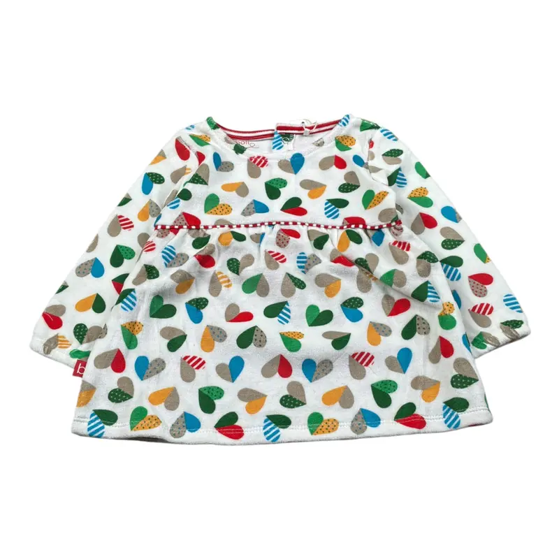 Boboli Abito Girocollo tinta unita Manica Lunga Bianco per Neonata