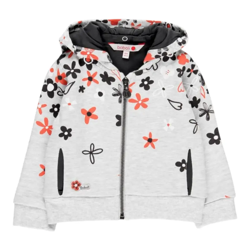 Boboli Felpa con Zip E Cappuccio tinta unita Grigio per Bambina