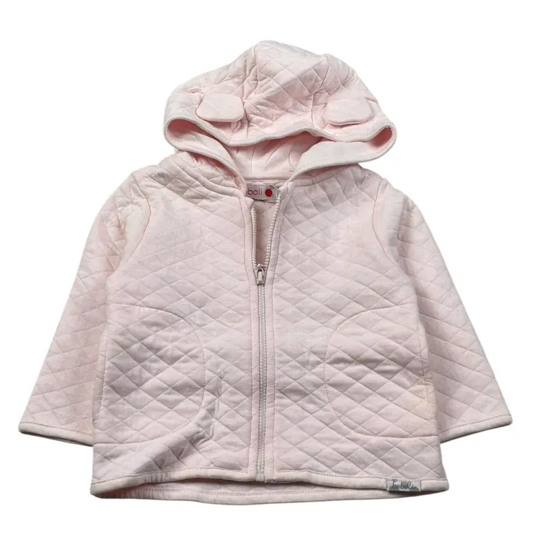 Boboli Giubbino tinta unita con Cappuccio Rosa per Neonata