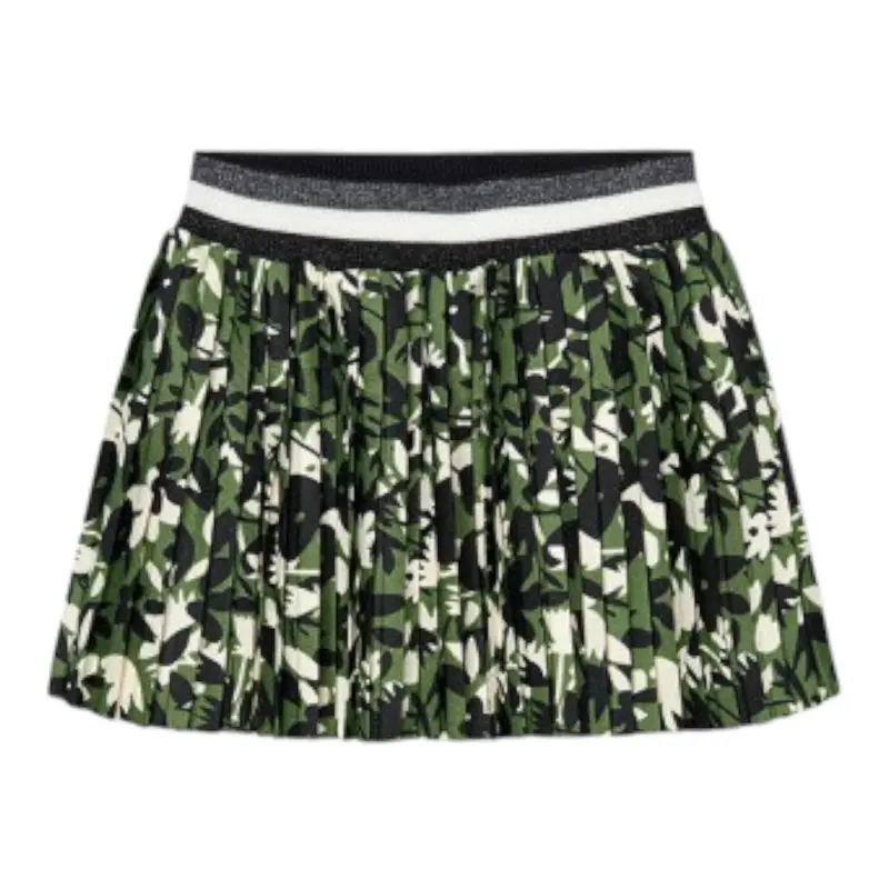 Boboli Gonna Stampa Fantasia con Elastico In Vita Verde per Bambina