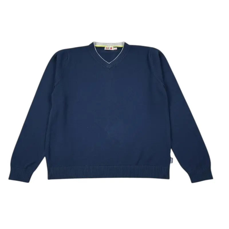 Boboli Maglia Scollo A V tinta unita Blu per Bambino