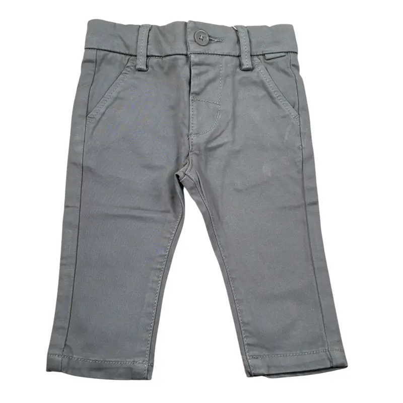 Boboli Pantalone tinta unita con Giorvita Regolabile Grigio per Neonato