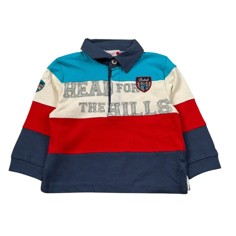 Boboli Polo Manica Lunga Multicolor Multicolor per Neonato