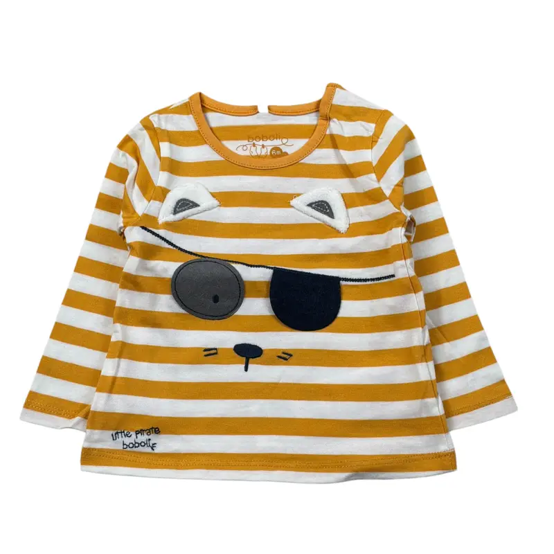 Boboli Shirt Bicolore Fantasia A Righe Senape per Neonato