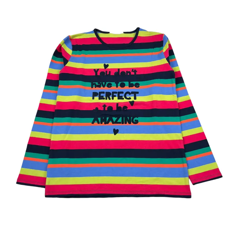 Boboli Shirt Fantasia A Righe Girocollo Multicolor per Bambina