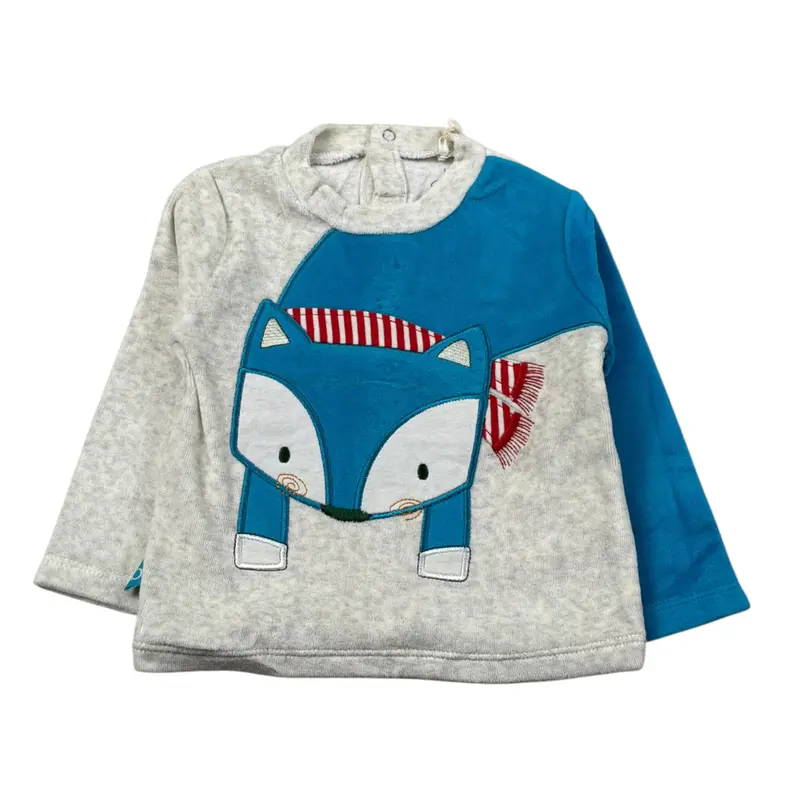 Boboli Shirt In Ciniglia tinta unita Grigio per Neonato