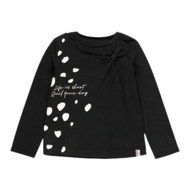 Boboli Shirt tinta unita con Stampa Nero per Bambina