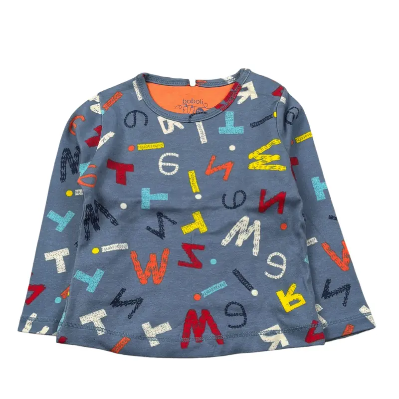 Boboli Shirt tinta unita con Stampe Blu per Neonato
