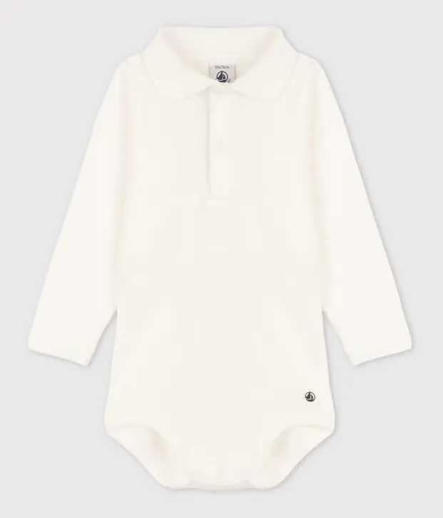 Body con colletto a polo in cotone Petit Bateau