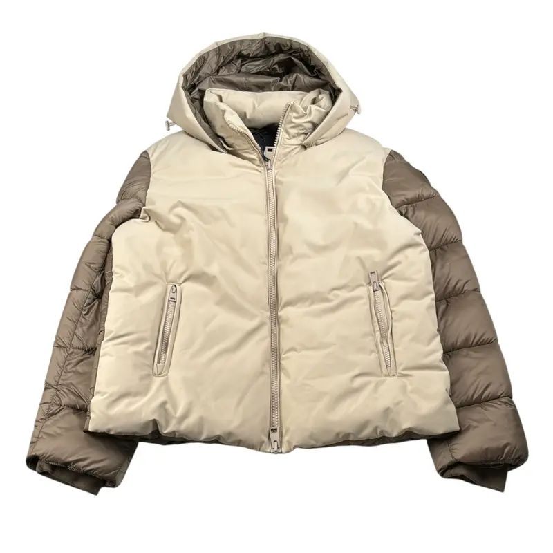 Bomboogie Giubbino Bicolore con Cappuccio Beige per Bambino