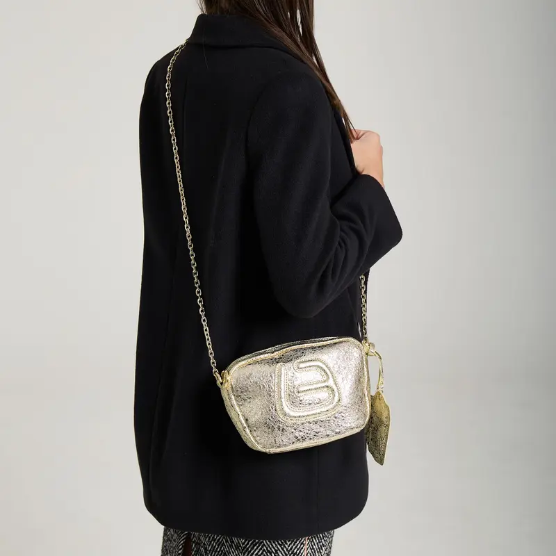 Borsa CONNY CRACKED GOLD La Fille Des Fleurs