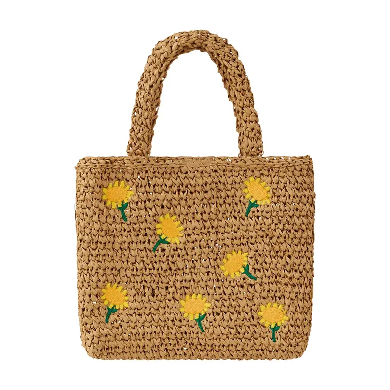Borsa tote con ricamo a fiori