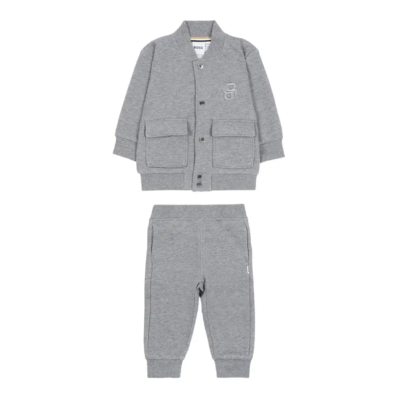 Boss Completo 2Pz Felpa-Pantalone Grigio per Neonato