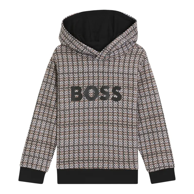 Boss Felpa tinta unita con Microfantasia Bianco per Bambino