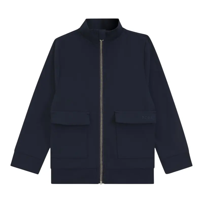 Boss giubbino tinta unita con Zip Blu per Bambino