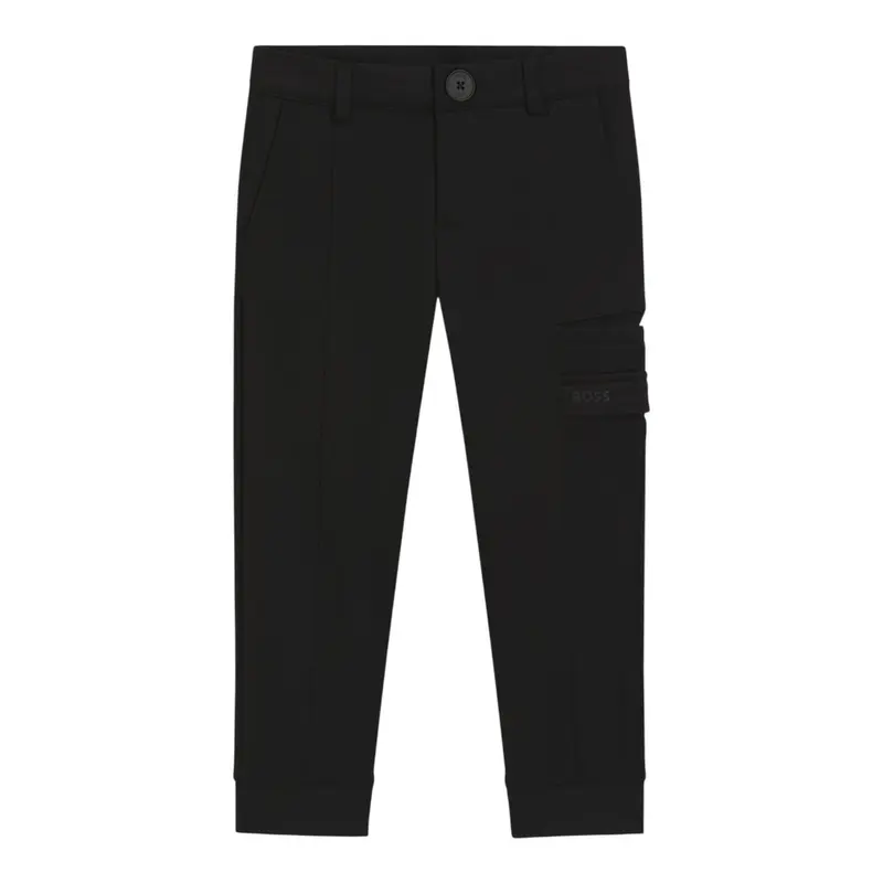 Boss Pantalone tinta unita con Bottone Nero per Bambino