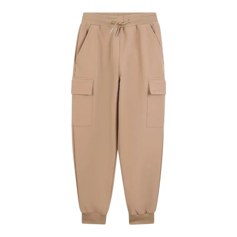 Boss Pantalone tinta unita con Elastico In Vita Beige per Bambino